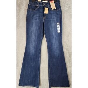 Levis 726 Flare Jeans Womens 10 Long W30 L32 Blue HyperSoft High Rise Casual